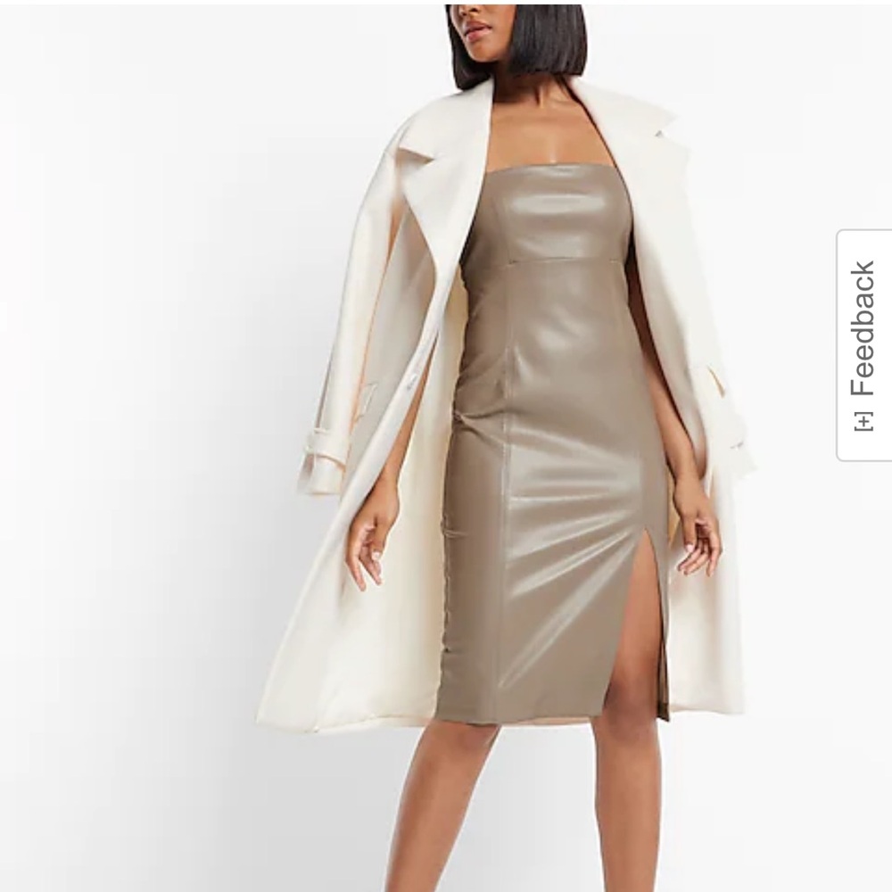 Size small faux leather midi dress